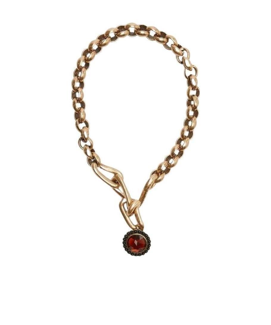 Max Mara Resin Detail Necklace In Yellow