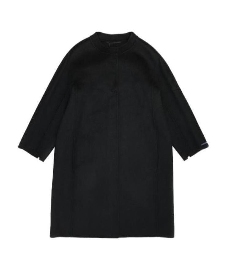 Max Mara Round-necked Coat In Black