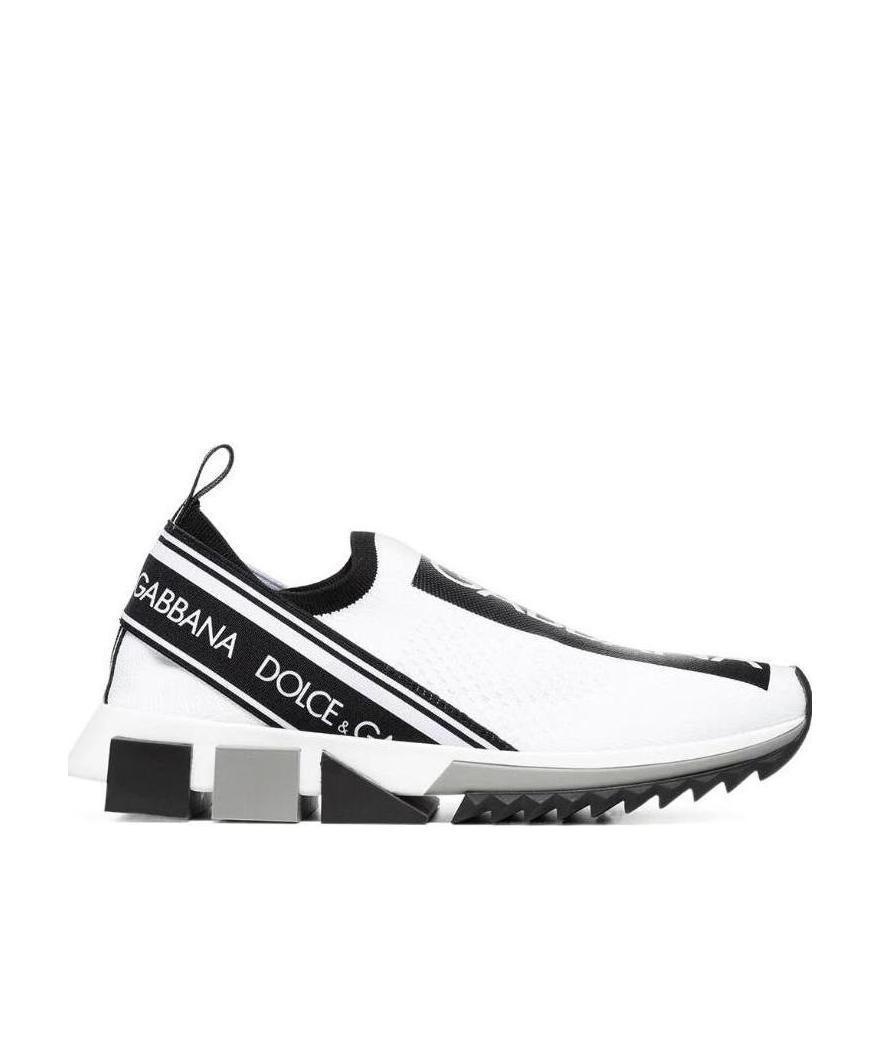 Dolce & Gabbana Sorrento Logo-print Mesh Sneakers In Black