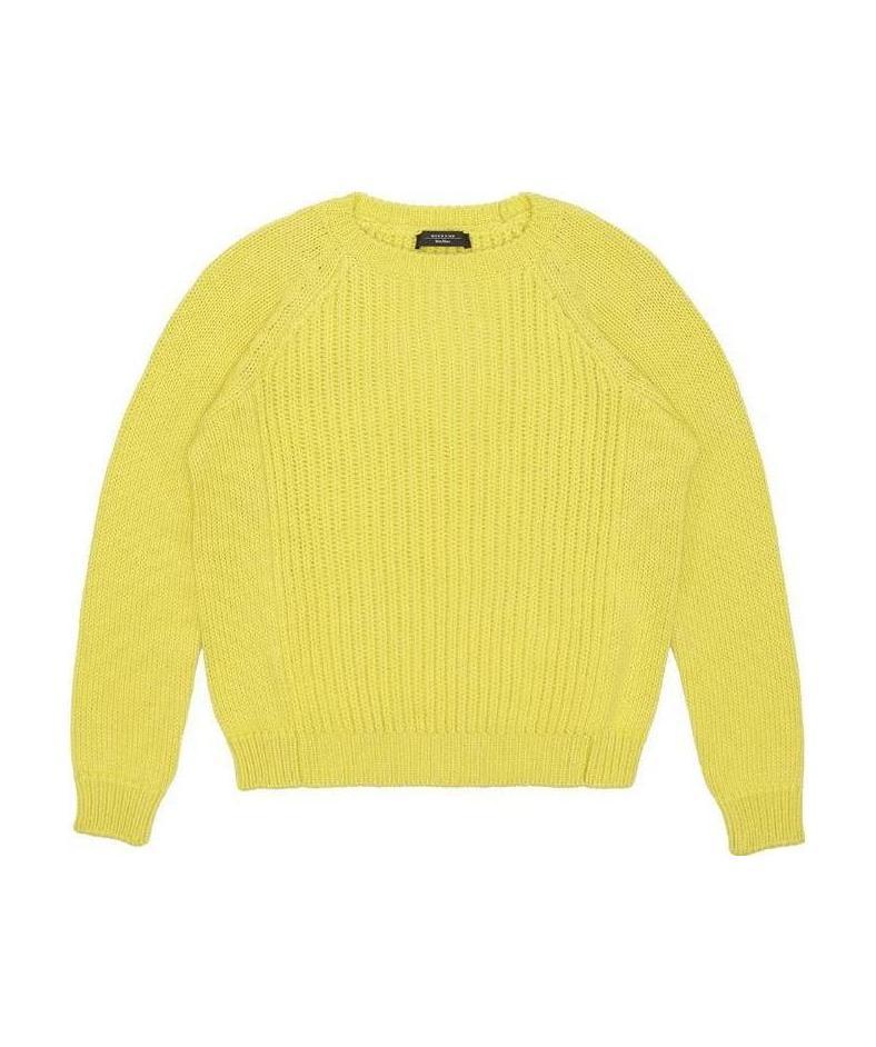 Weekend Max Mara Round Neck Long-sleeved Sweater In Yellow