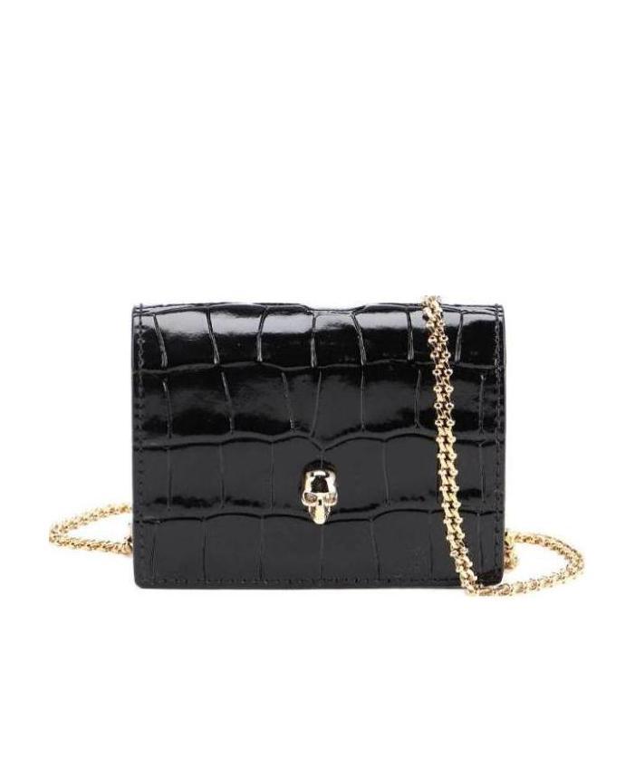 ALEXANDER MCQUEEN SKULL-STUD CHAIN WALLET