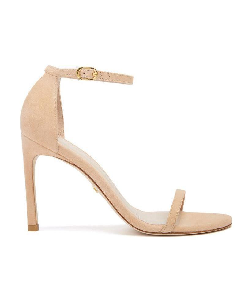 STUART WEITZMAN ONE-WORD LOOP SANDALS WITH HIGH HEELS