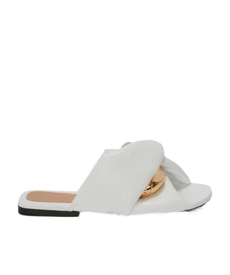 Jw Anderson Twist Detailed Open Toe Sandals In White