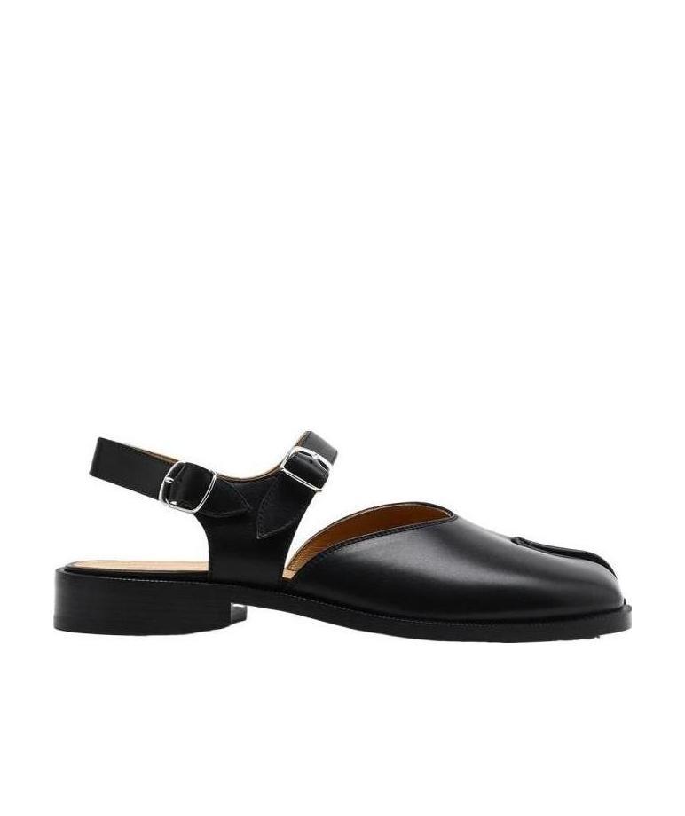 Maison Margiela Tabi Ankle-strap Leather Sandals In Black