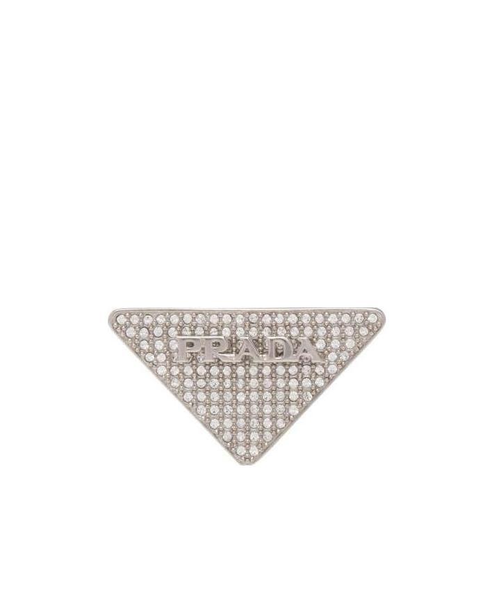PRADA CRYSTAL LOGO JEWELS LEFT EARRING