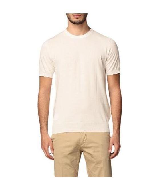 Shop Paolo Pecora Fine-knit Cotton T-shirt In White