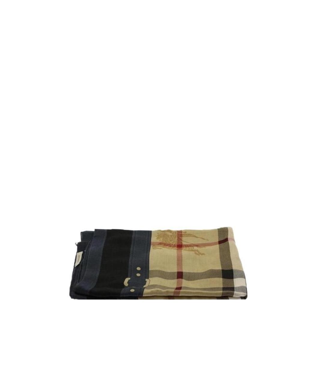 Burberry Checkered Scarf In Black