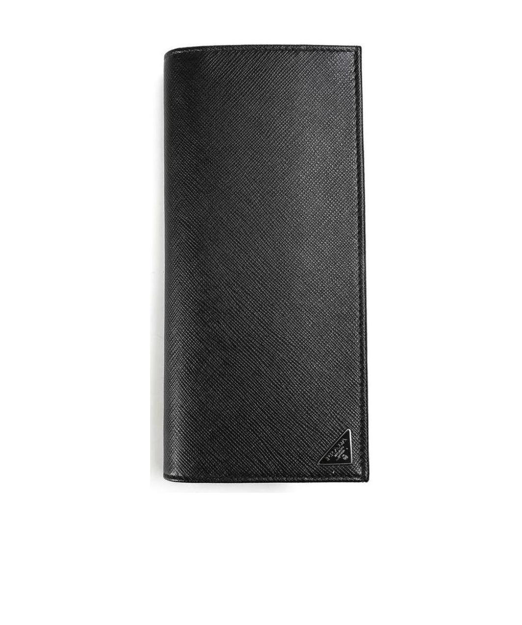 Prada Vertical Bi-fold Wallet In Black