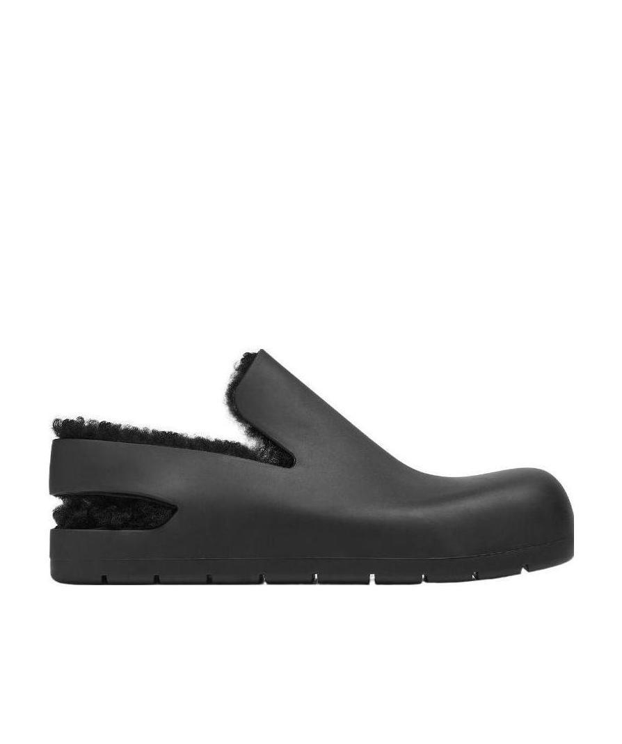 BOTTEGA VENETA PUDDLE SHEARLING-LINED SLINGBACK MULES