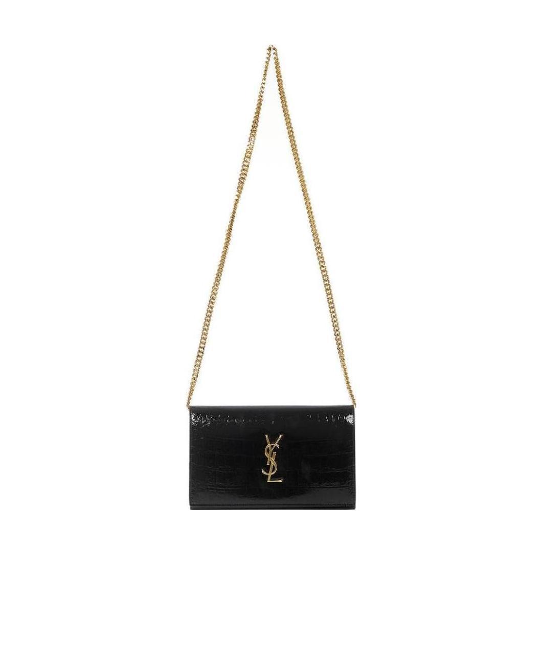 Saint Laurent Kate Embossed Alligator Woc In Black