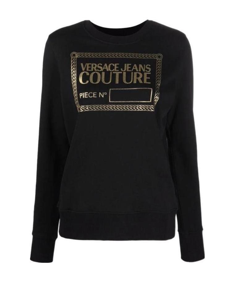 Versace Jeans Foiled Logo Sweatshirt In Black