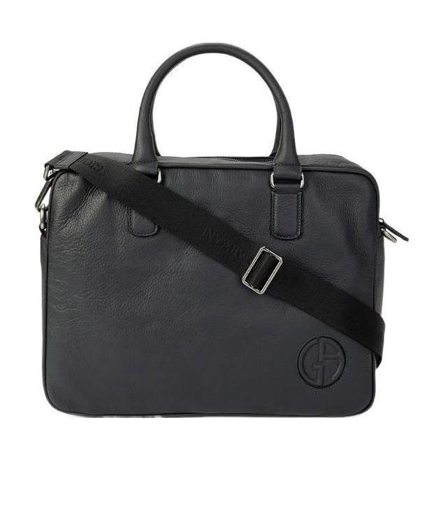 Giorgio Armani Document Handbag In Black