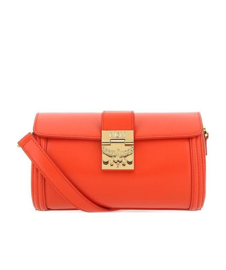 Mcm Logo-plaque Crossbody Bag In Orange