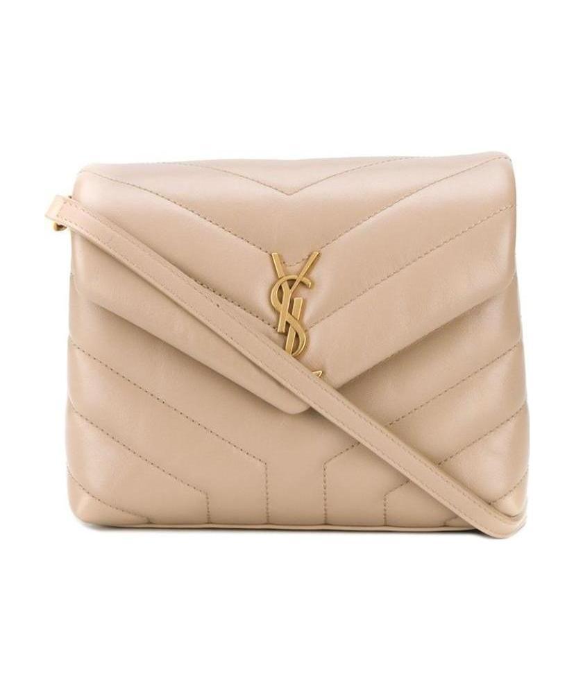 Saint Laurent Loulou Leather Shoulder Bag In White