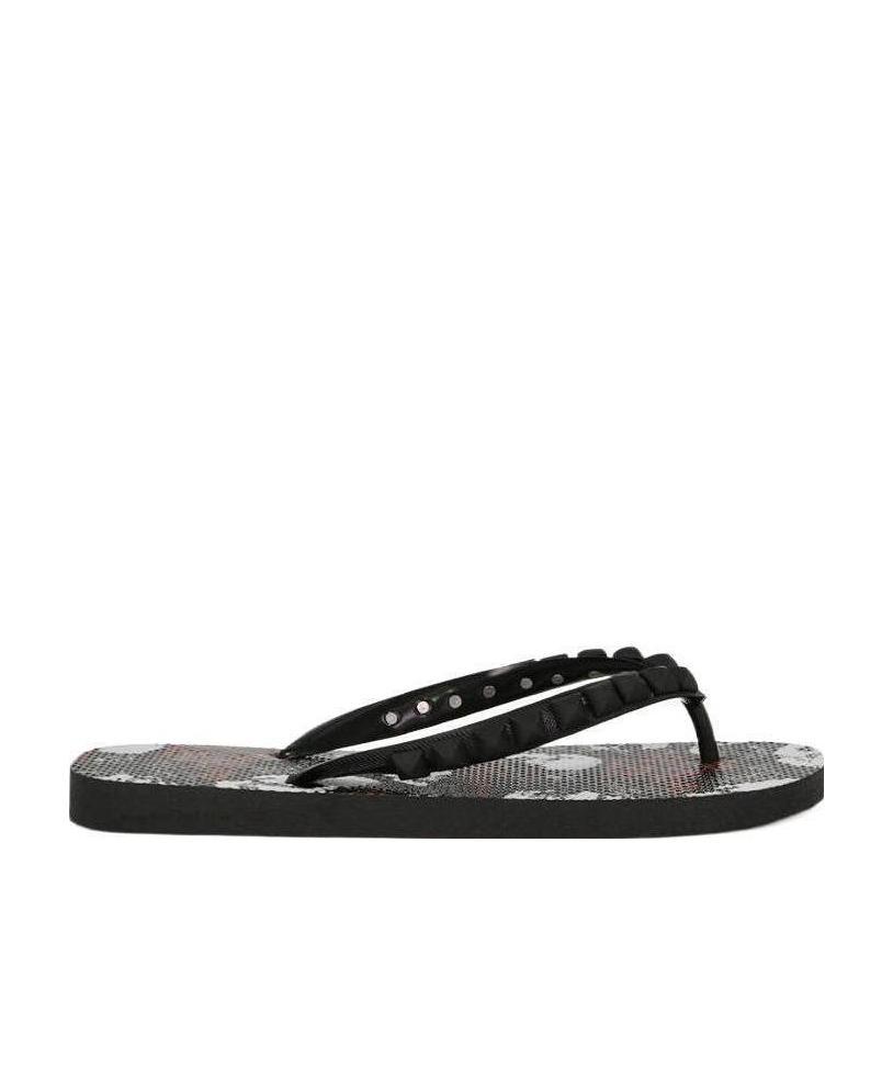 Philipp Plein Pattern Printing Flip-flops In Black