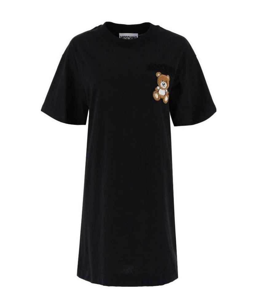 Moschino Teddy Bear Beaded T-shirt Dress In Black