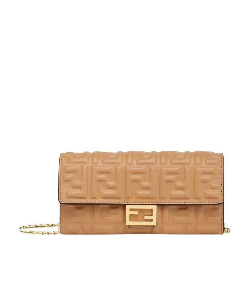 FENDI BEIGE NAPPA LEATHER WALLET