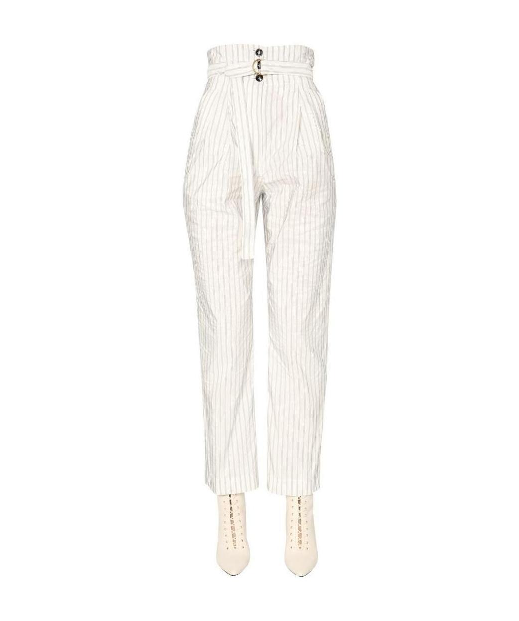 Shop Philosophy Di Lorenzo Serafini Striped Taffeta Trousers In White