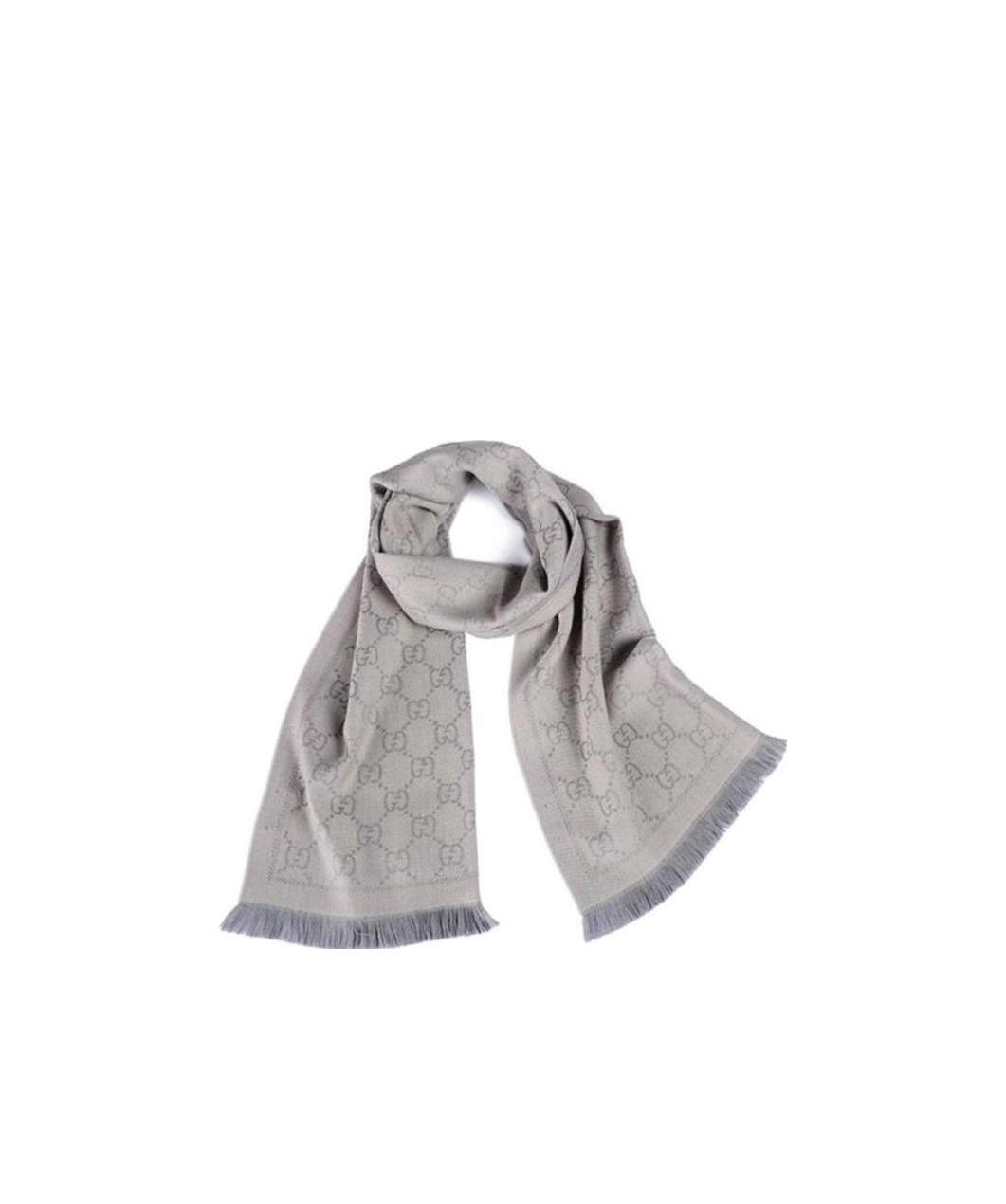 Gucci All-over Gg-logo Print Scarf In Gray
