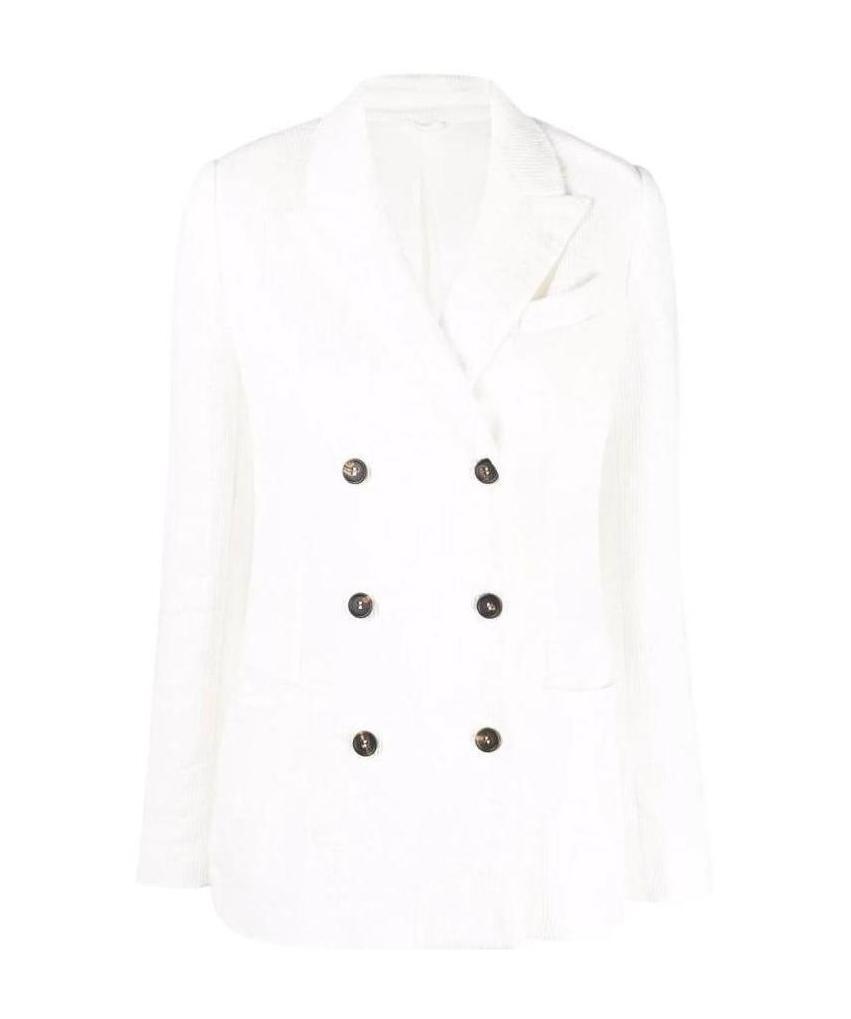 Brunello Cucinelli Double-breasted Button Jacket In White