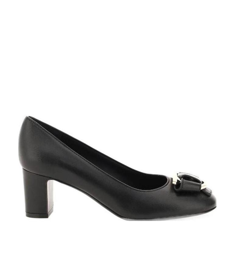 Ferragamo Melena 70mm Leather Pumps In Black