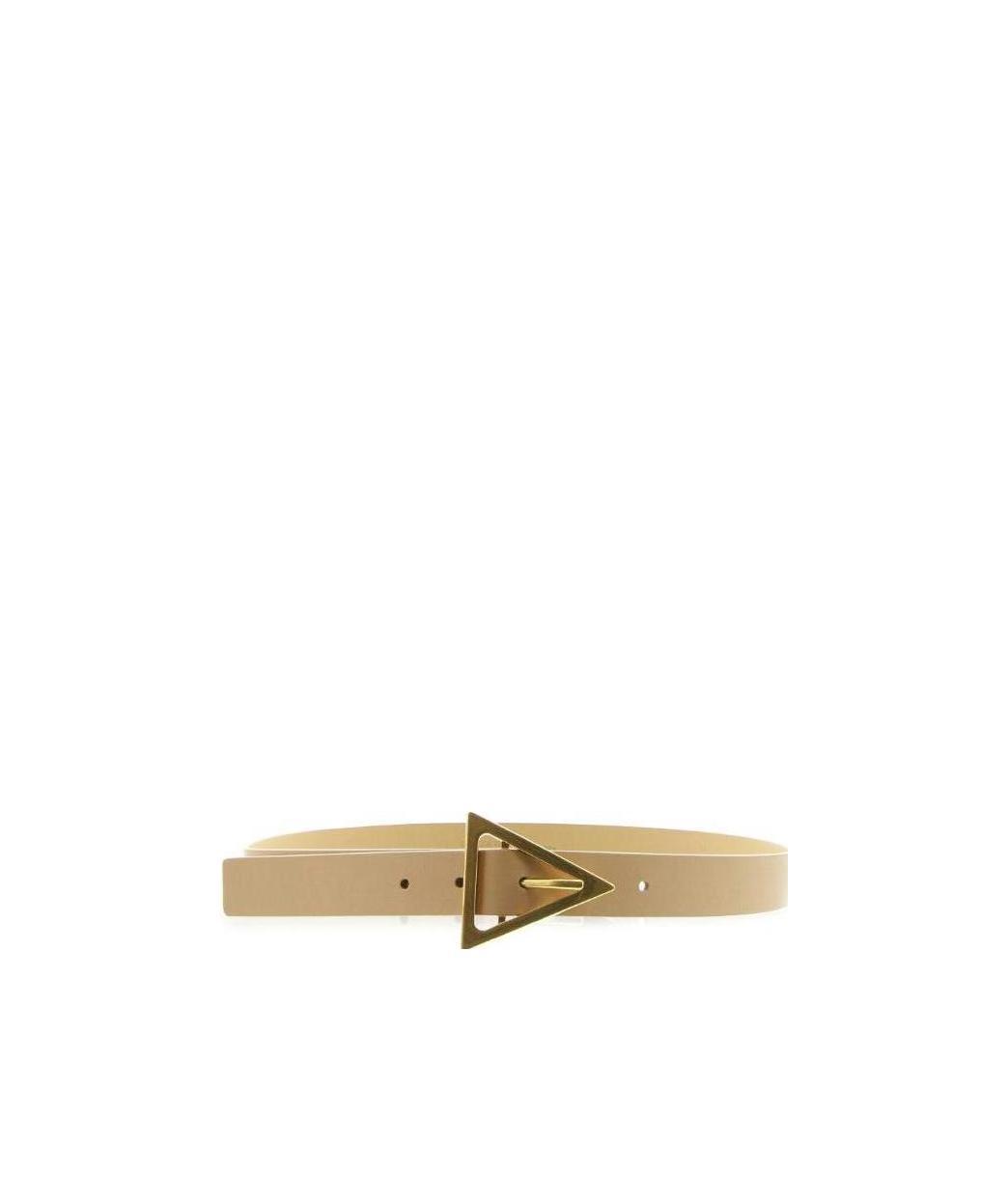 Bottega Veneta Triangular Buckle Belt In Nude
