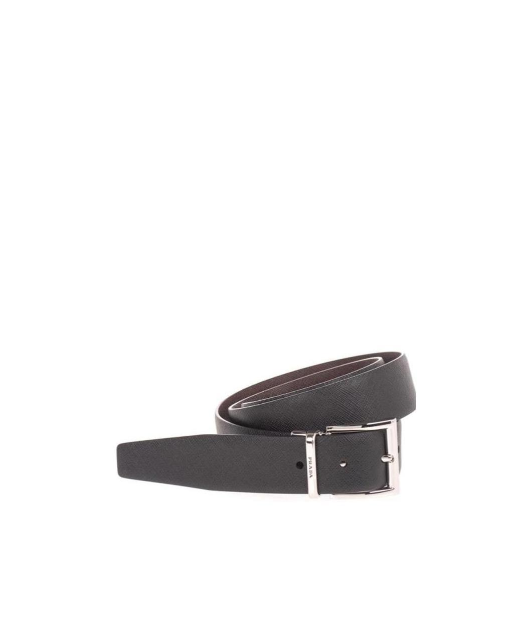Prada Logo Buckle Belt In Black