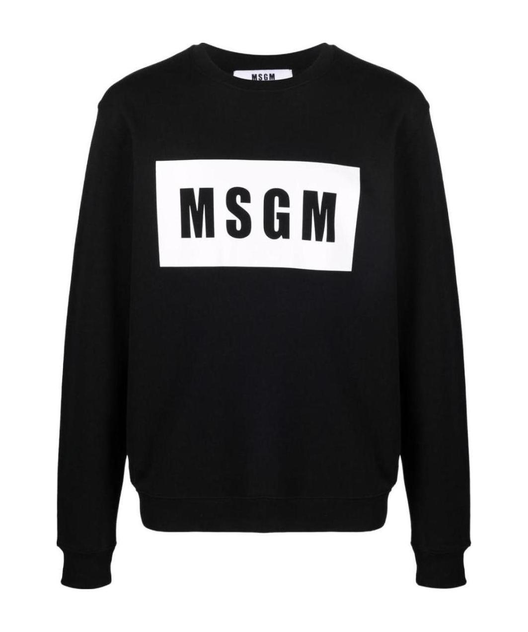 Msgm Logo-print Cotton Sweatshirt In Black