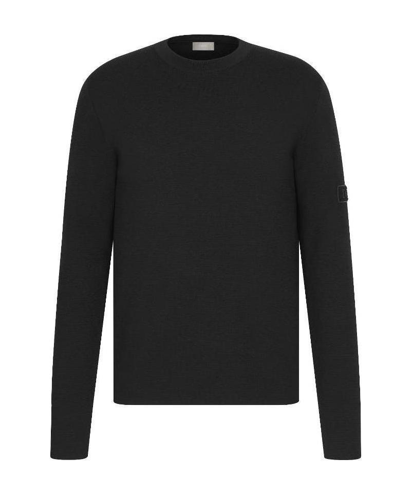 Dior Logo Long-sleeved Sweater In Black