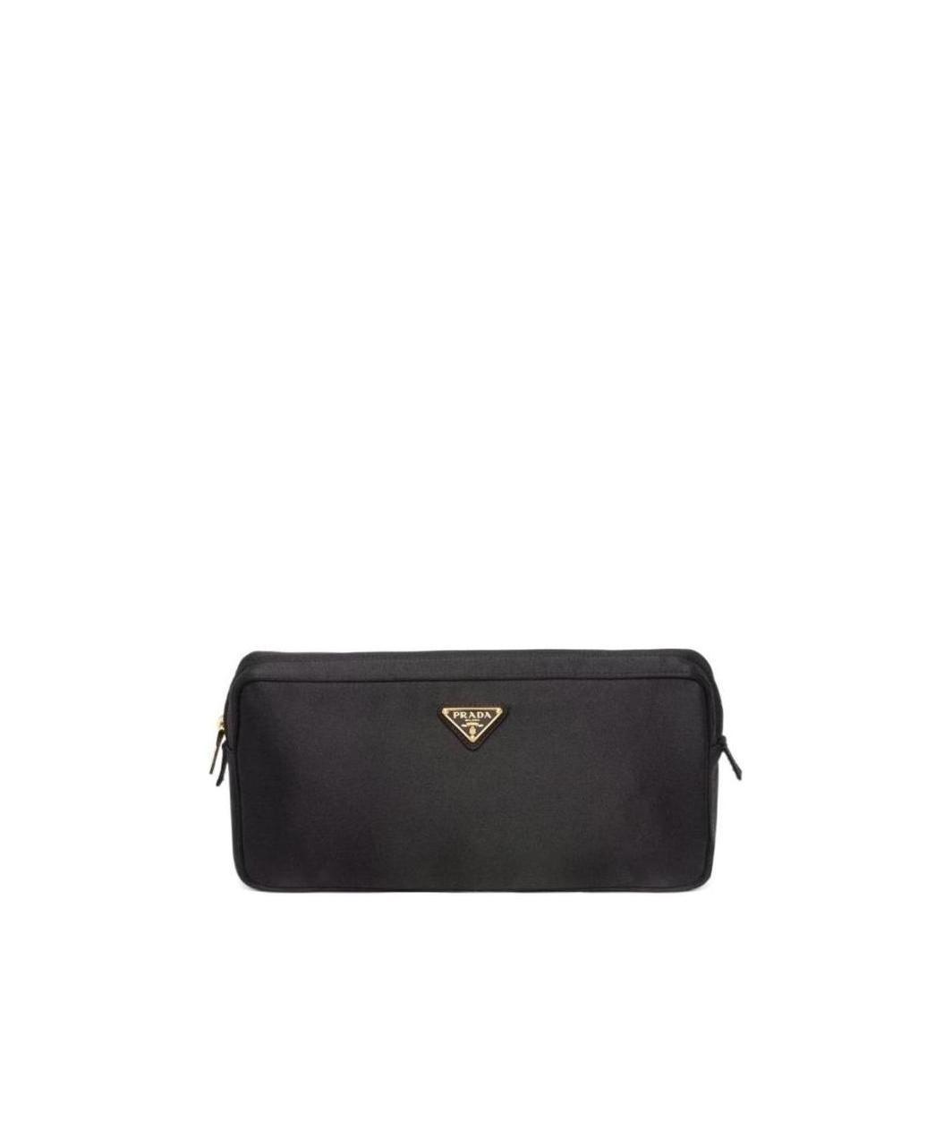 Prada Triangle-logo Jewellery Case In Black