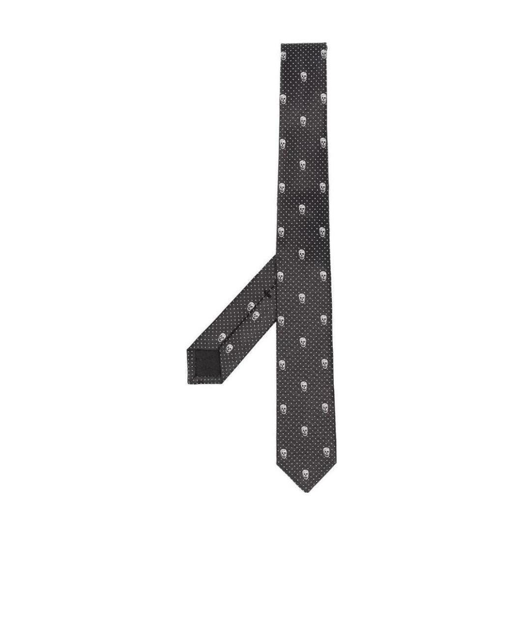 Alexander Mcqueen Skull Motif Jacquard Tie In Gray