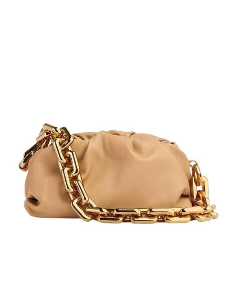 Bottega Veneta The Chain Pouch Shoulder Bag In Nude