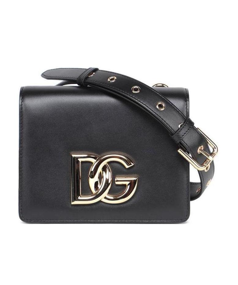 Dolce & Gabbana Logo-plaque Leather Belt Bag In Black
