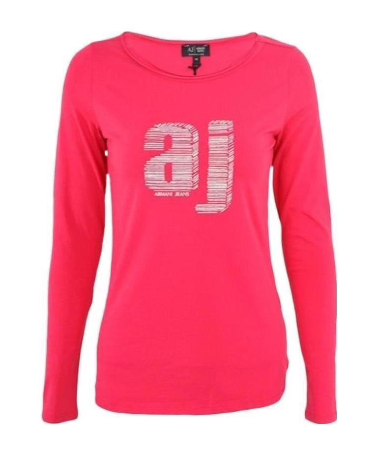 Shop Armani Jeans Logo T-shirt In Pink