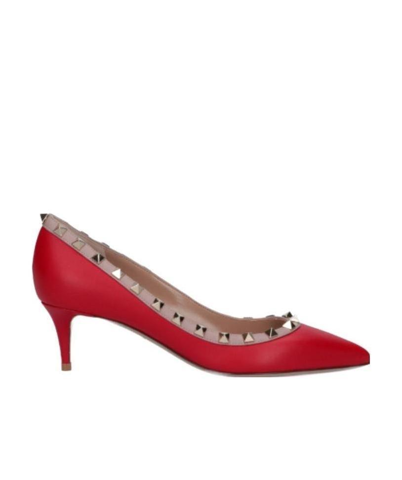 Valentino Garavani Rockstud Pointed-toe Pumps In Red