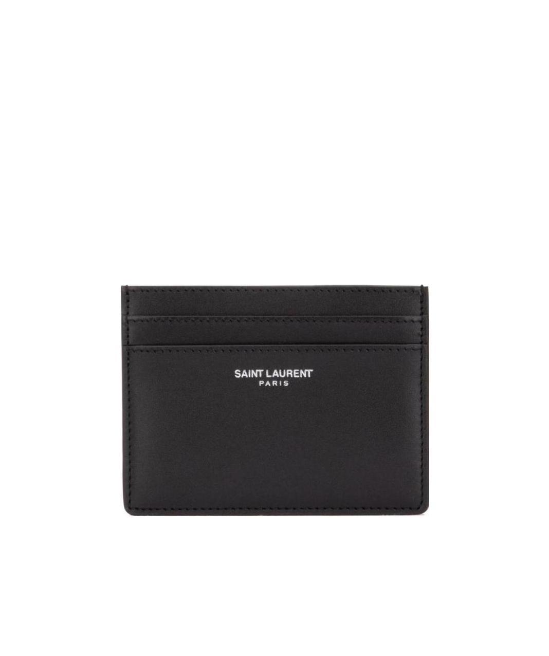 Saint Laurent Logo-print Leather Cardholder In Black