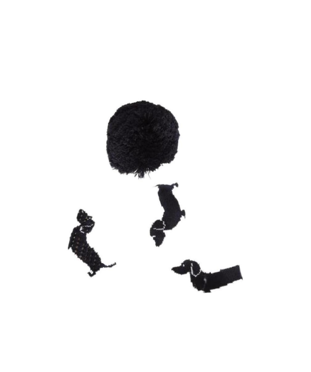 THOM BROWNE POMPOM DETAIL DOG BEANIE
