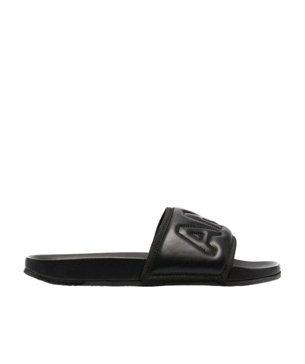 Ambush 10mm Quilted Leather Slide Sandals In Black