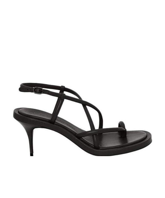 Alexander Mcqueen Strappy Leather Sandals In Black