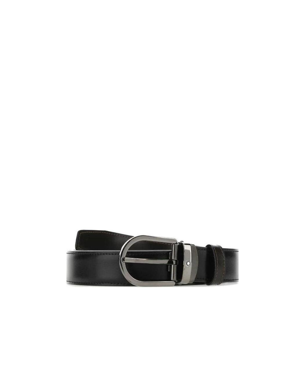 Montblanc Black Logo Belt In Black