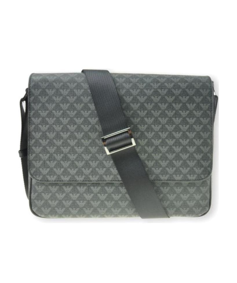 Emporio Armani Logo Details Satchel In Gray