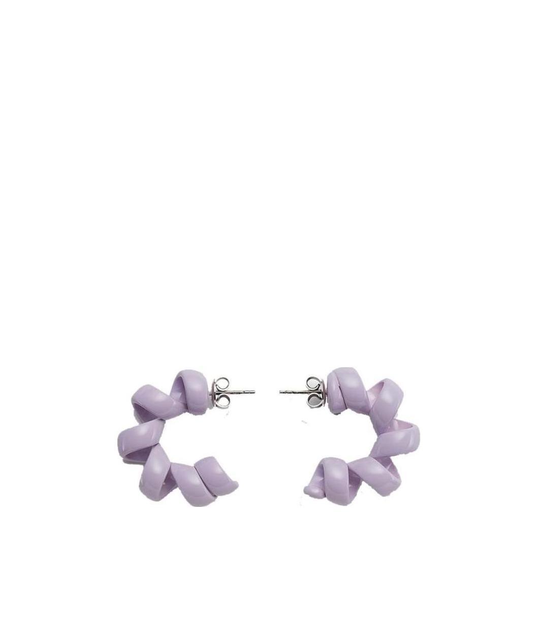 Bottega Veneta Coiled Hoop Earrings In Purple