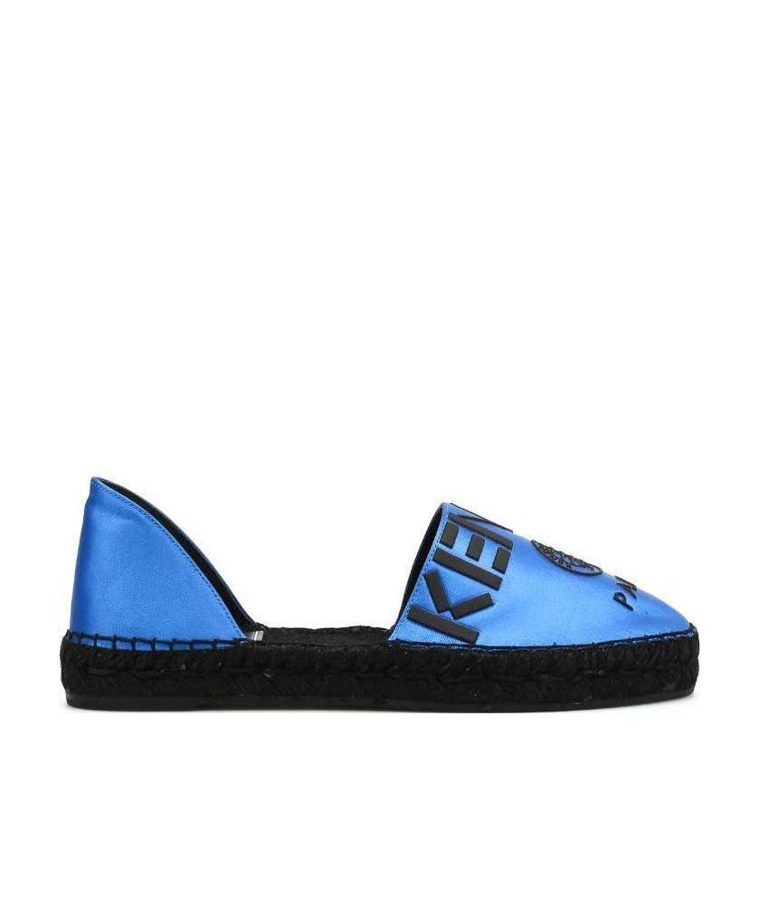 Kenzo Logo Satin Flats In Black