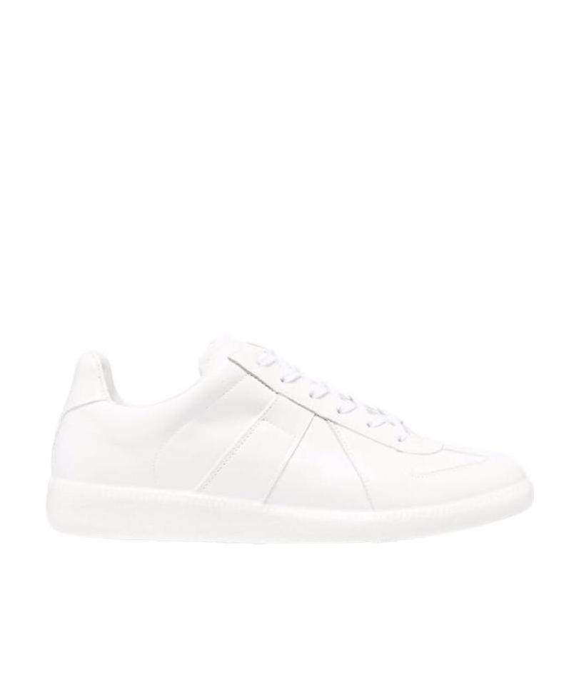 Maison Margiela Replica Patent Leather Low-top Sneakers In White