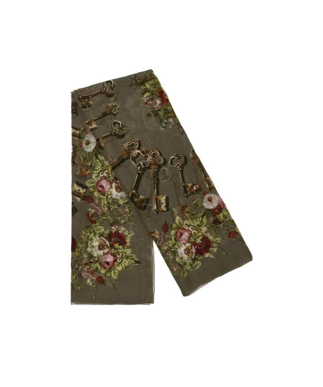 Dolce & Gabbana Printed Scarf In Brown