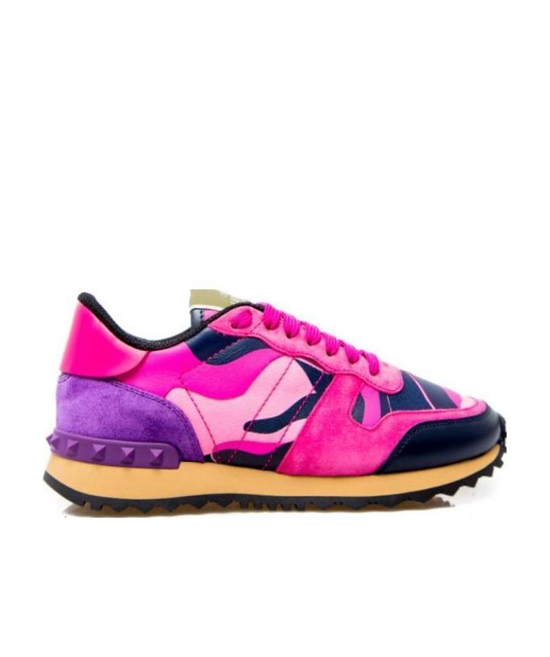 Valentino Rockrunner Leisure Sports Shoes In Pink