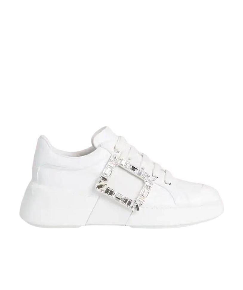 Roger Vivier Viv' Skate Strass Buckle Sneakers In Multi