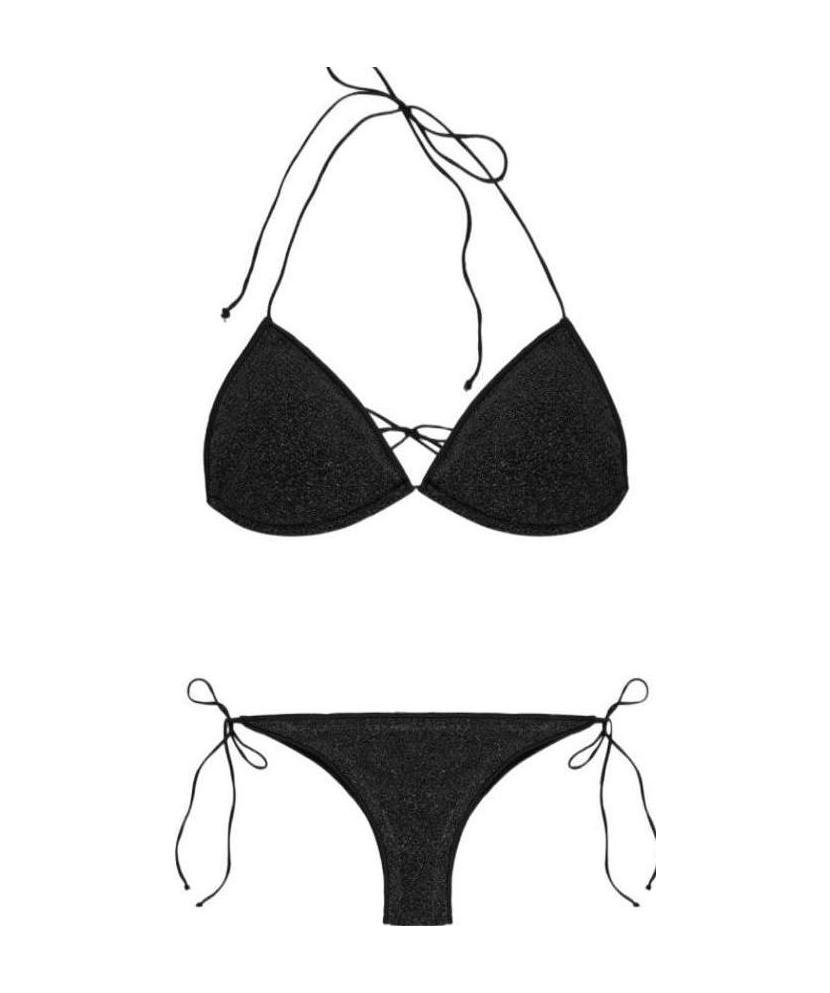 Oseree Sequin-embellished Triangle Bikini In Black