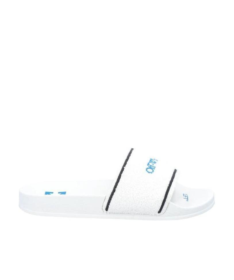 Off-white Towel Logo-embroidered Slides In White