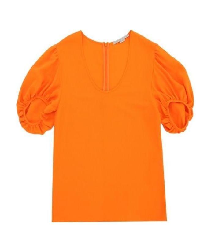 Stella Mccartney Puff-sleeve Top In Orange